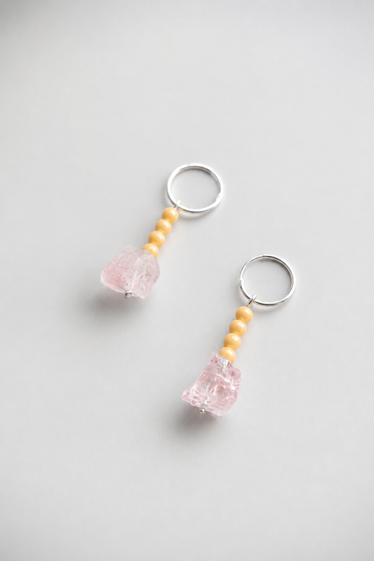 Mari earrings citrine-rose quartz