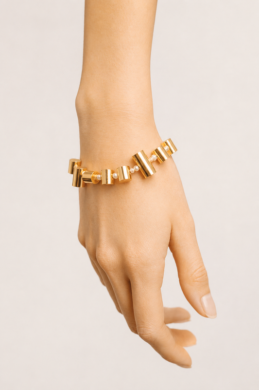 Bullets and pearls bracelet
