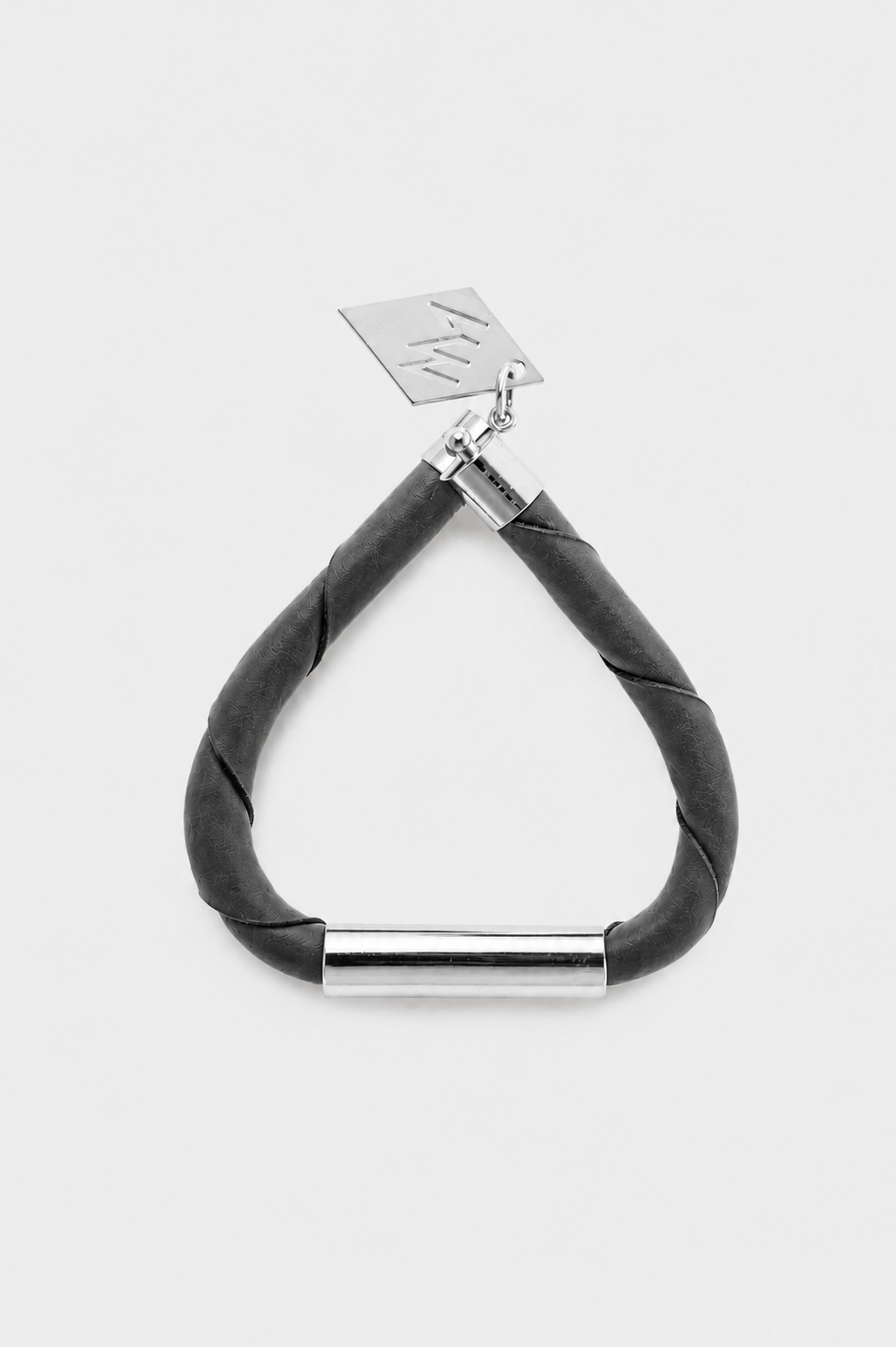 Line cuff - anthracite gray leather & gold