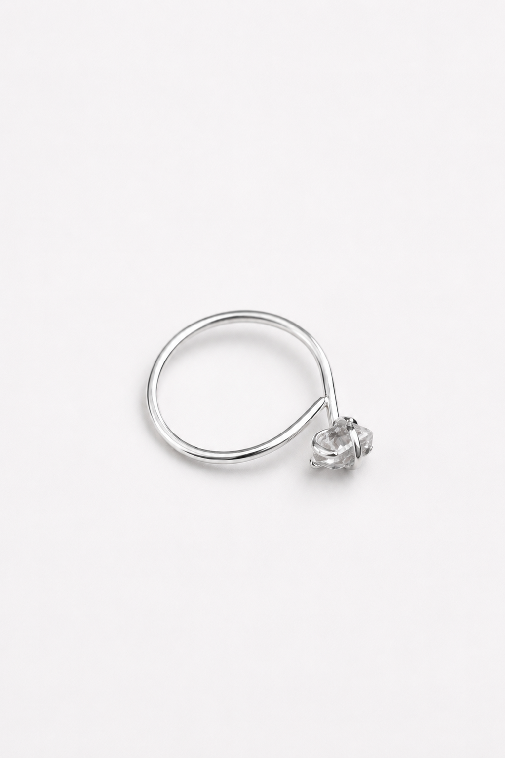 Herkimer diamond Rosebud ring