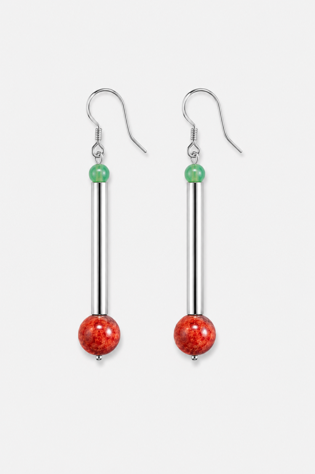 Bellevue earrings coral&aventurine