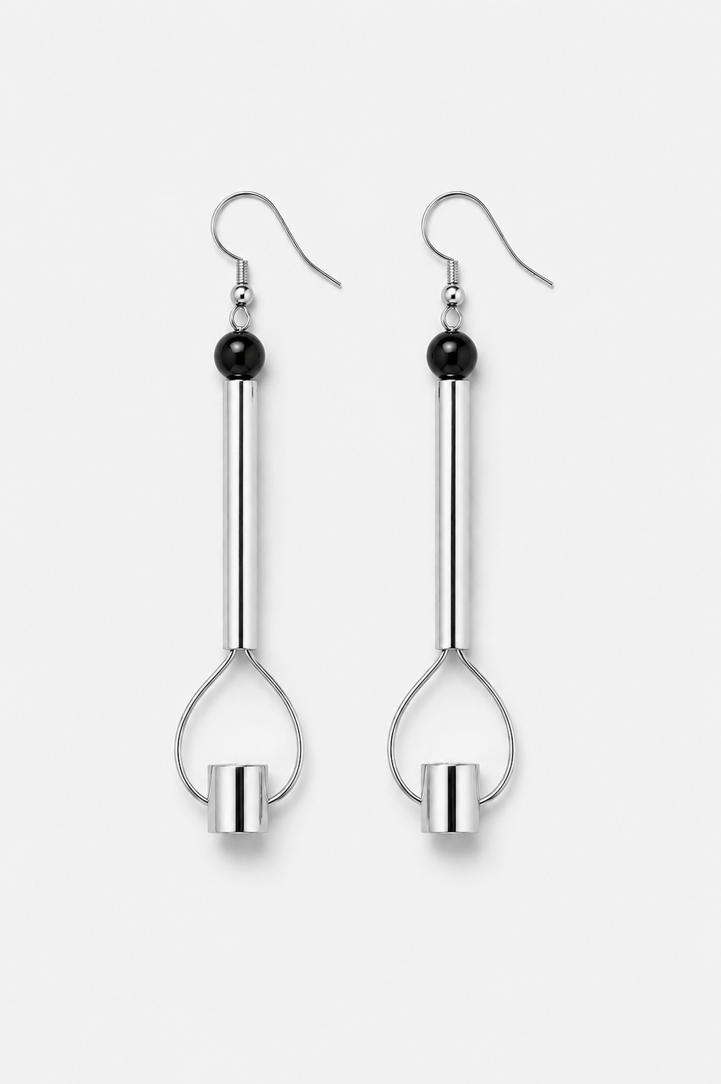 Bullets and pearls earrings onyx