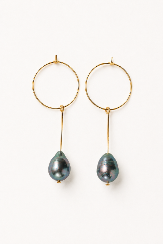 Dark Pearl Drop Earrings