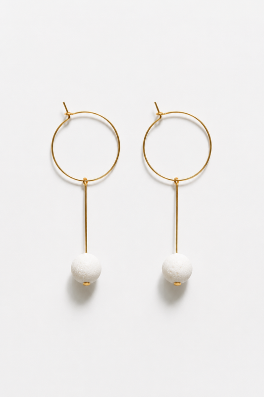 White Coral Drop Earrings