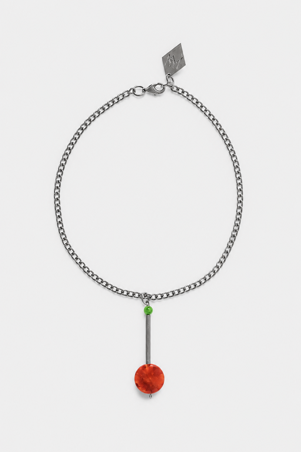 Button necklace - jade