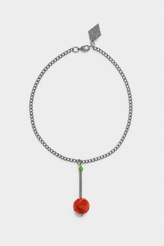 Button necklace - jade