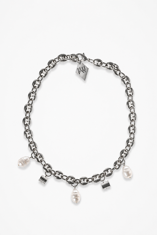 Bullets and pearls necklace