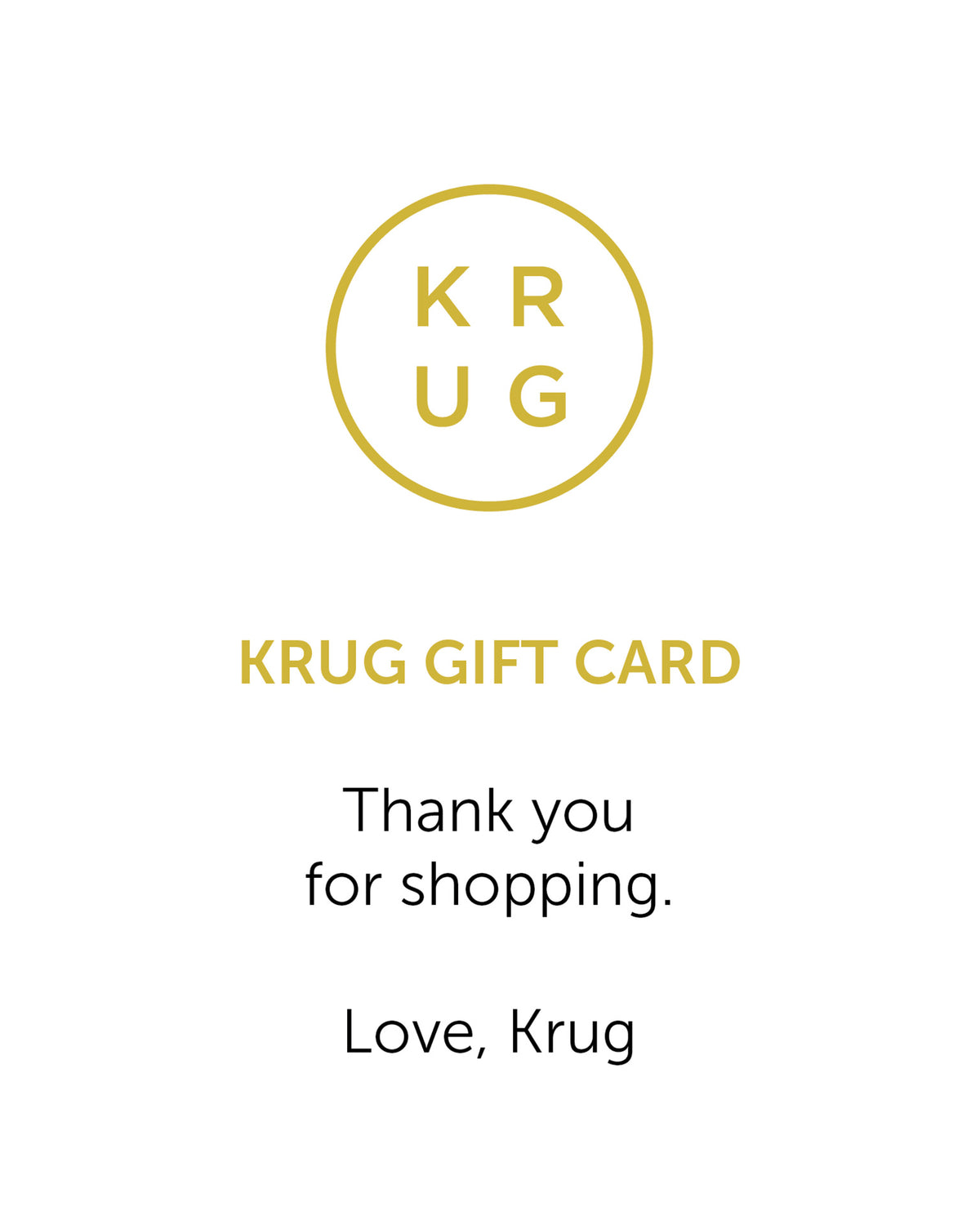 KRUG store gift card
