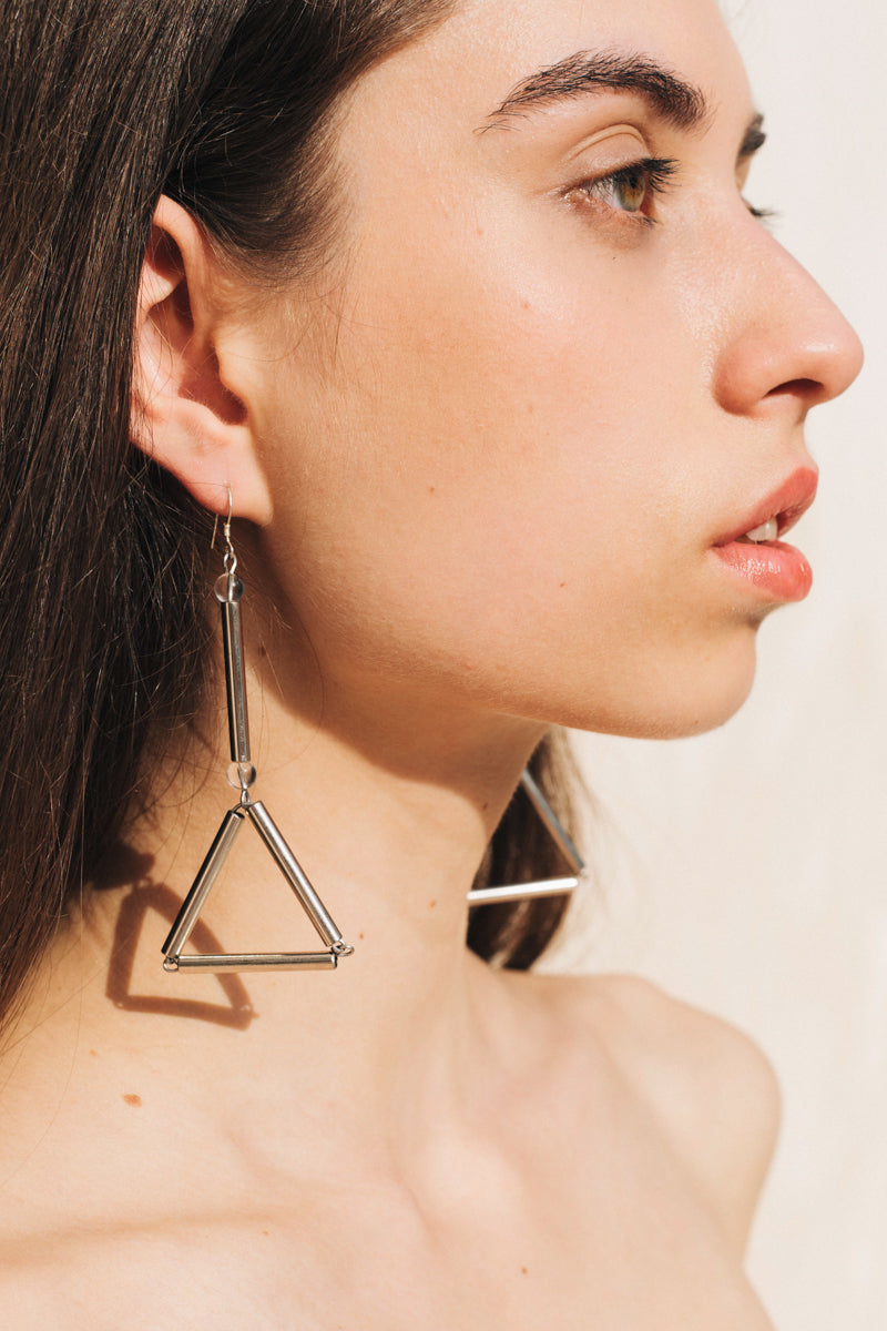 Libra earrings quartz