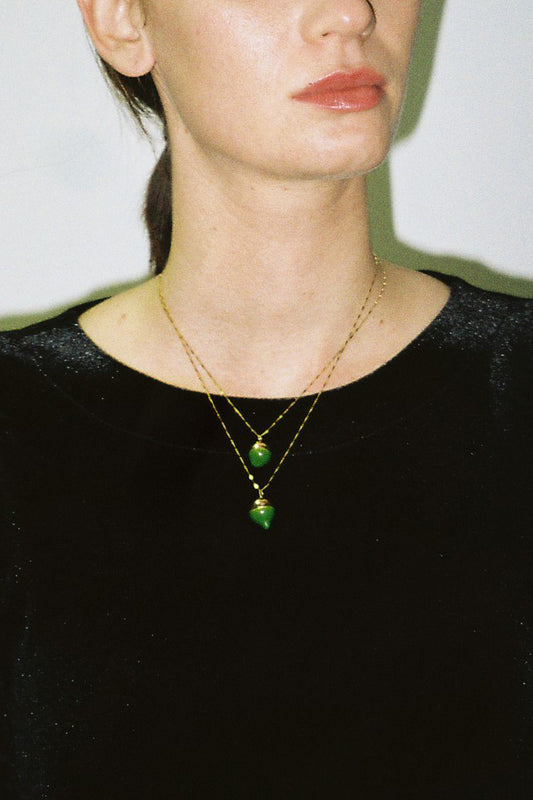 Marbles necklace with a hint of green