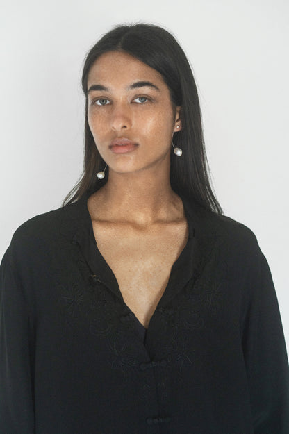 Floating pearls earring