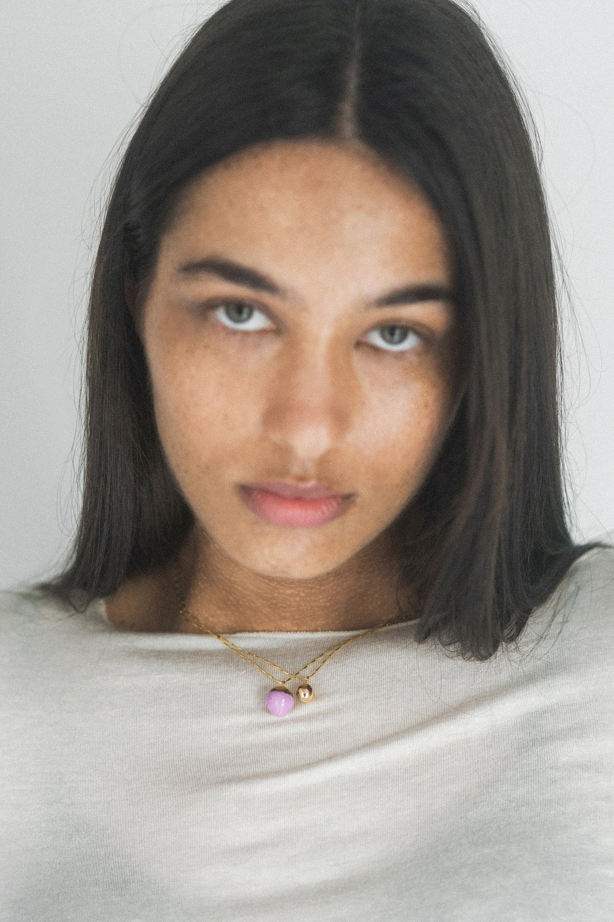 Marbles necklace with a hint of lilac