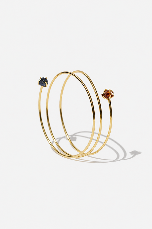 Rainbow bangle amber citrine and sapphire