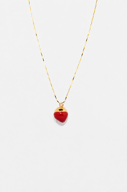 Marbles necklace with a hint of red