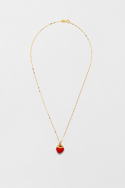 Marbles necklace with a hint of red