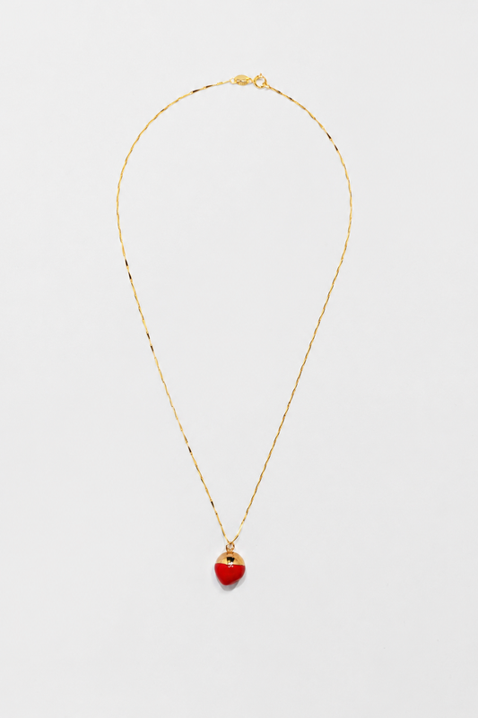 Marbles necklace with a hint of red