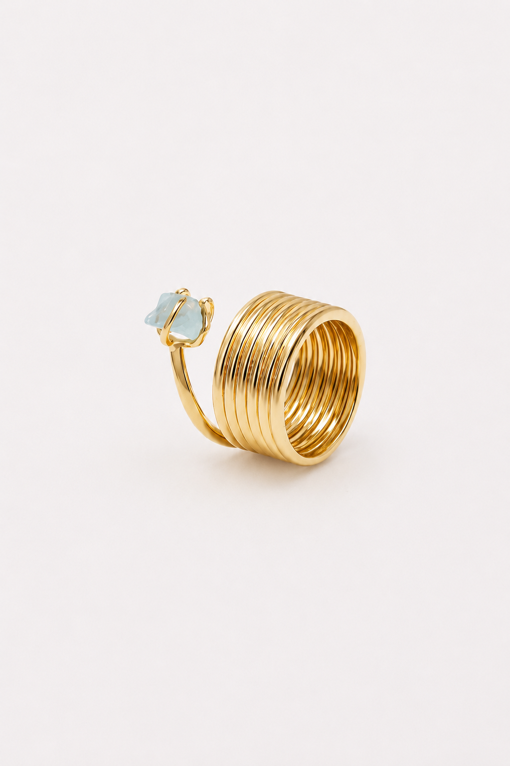 Rainbow ring aquamarine