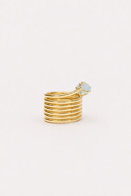 Rainbow ring aquamarine