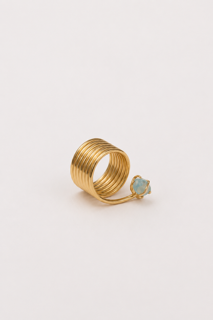 Rainbow ring aquamarine
