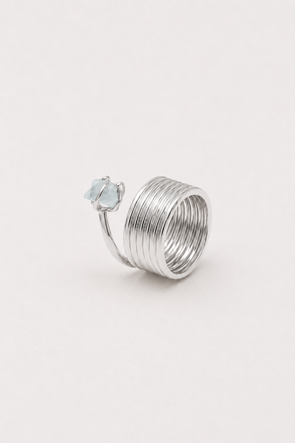 Rainbow ring aquamarine