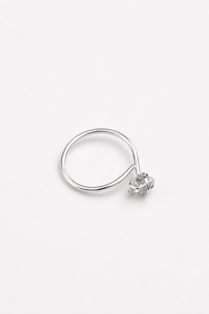 Herkimer diamond Rosebud ring