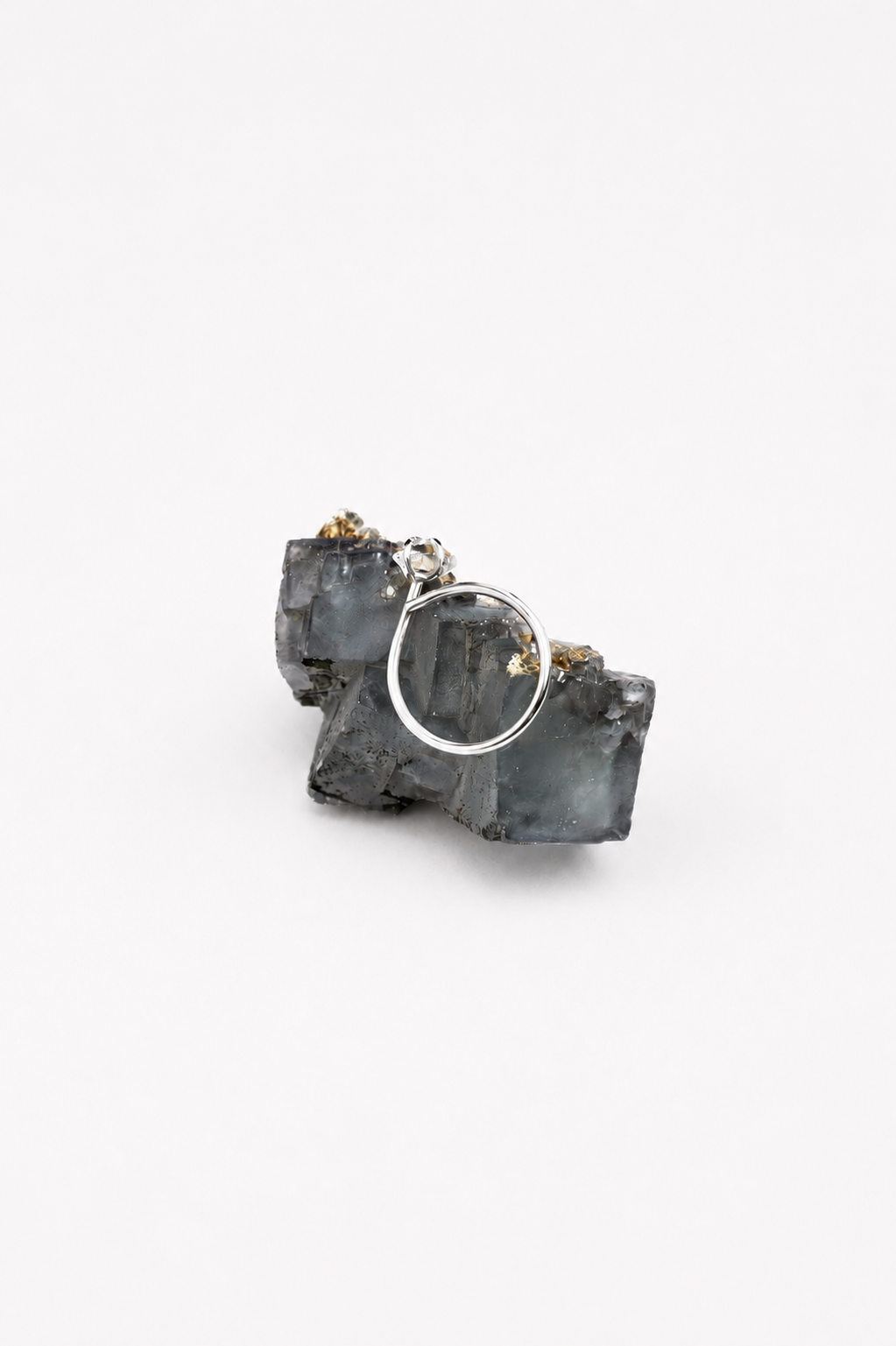 Herkimer diamond Rosebud ring