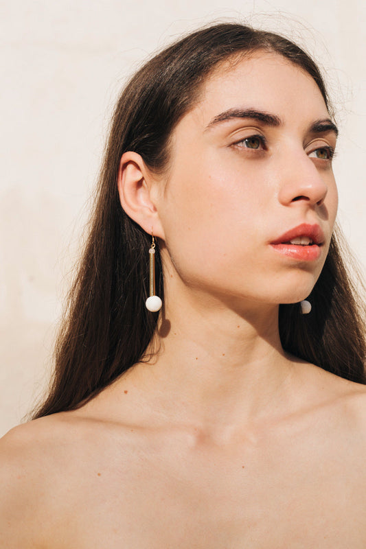 Bellevue earrings white coral