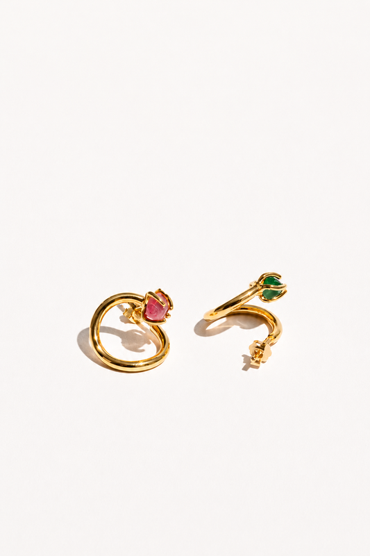 Twisted earrings embellished mini