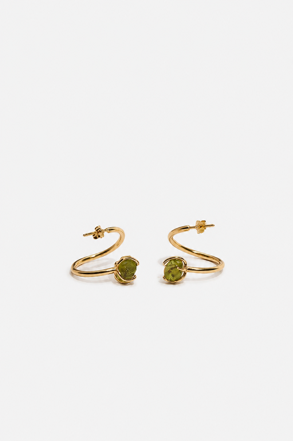 Twisted earrings peridot