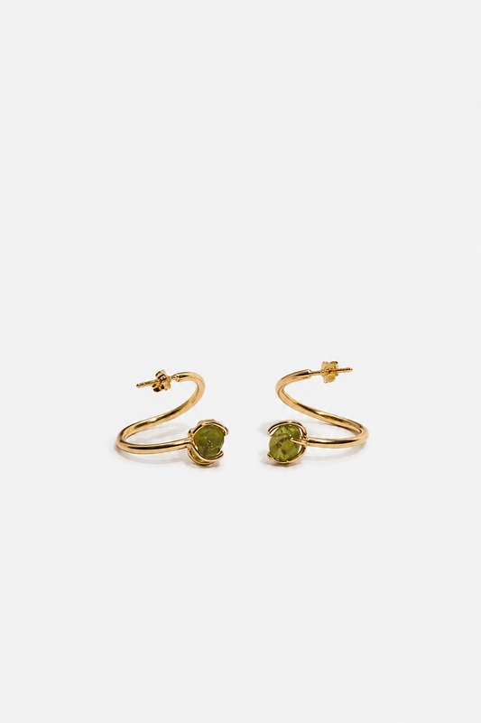 Twisted earrings peridot