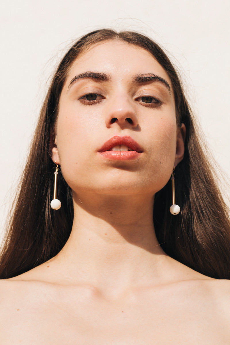 Bellevue earrings white coral