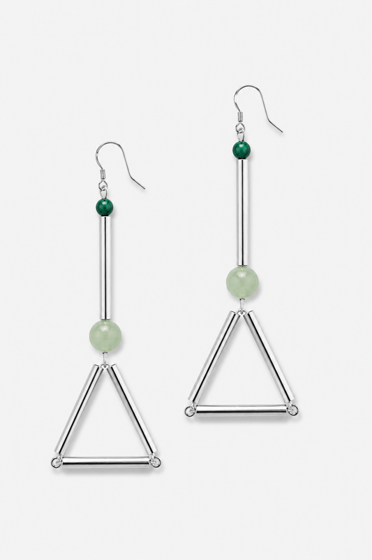 The Libra earrings - malachite, aventurine