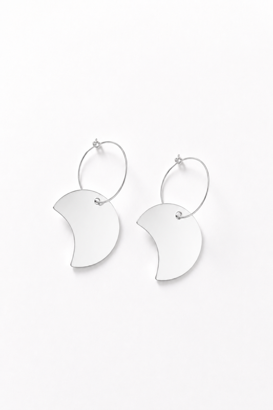 Interrupted circle earrings silver