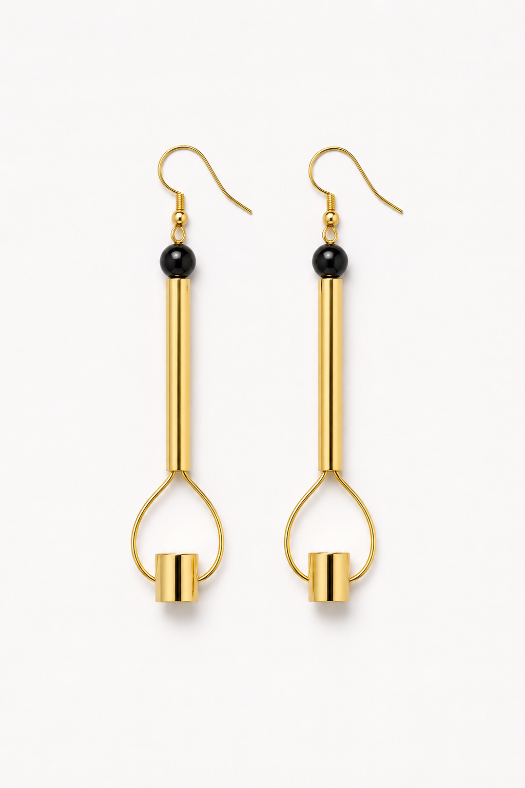 Bullets and pearls earrings onyx