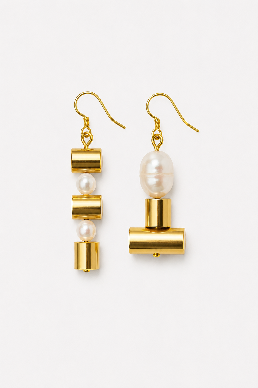 Bullets and pearls earrings