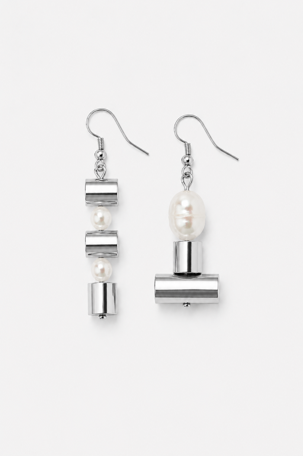 Bullets and pearls earrings