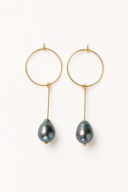 Dark Pearl Drop Earrings