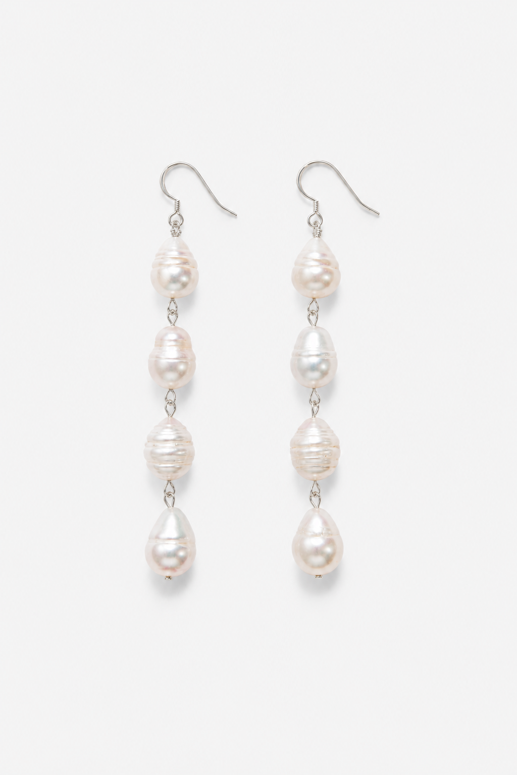 Pearl drop earrings silver