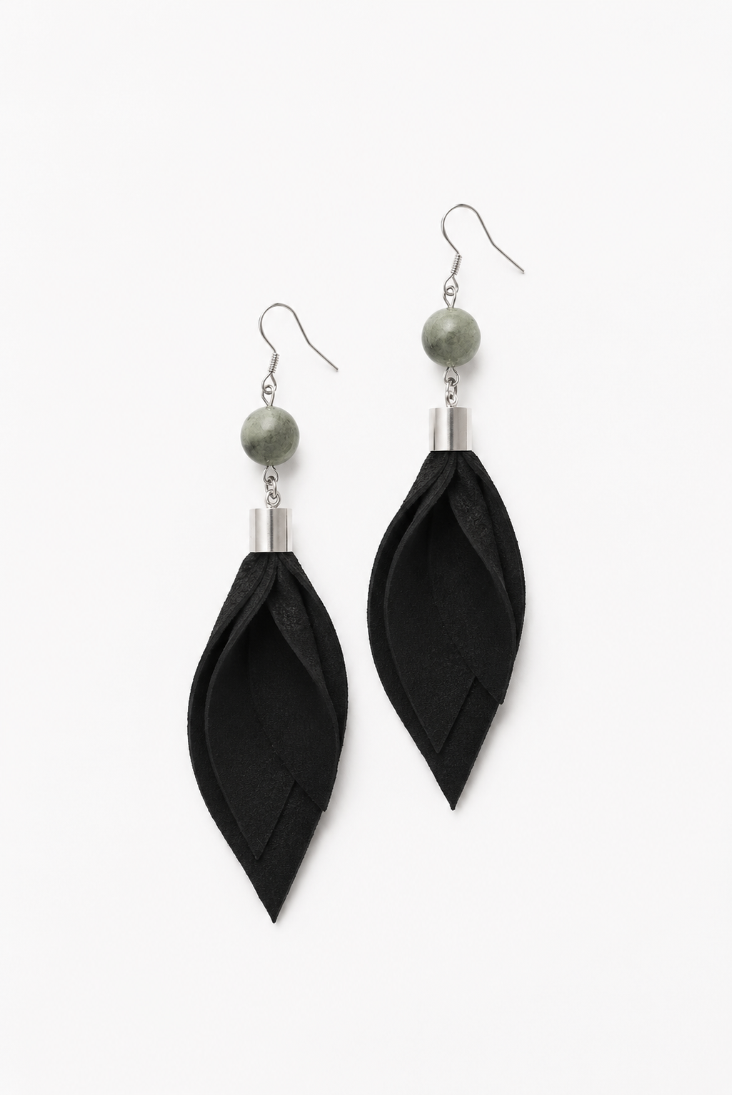 Tulip earrings - black & silver