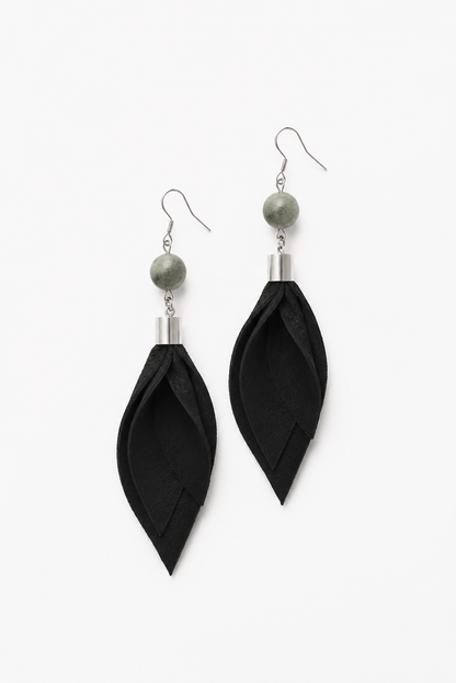 Tulip earrings - black & silver