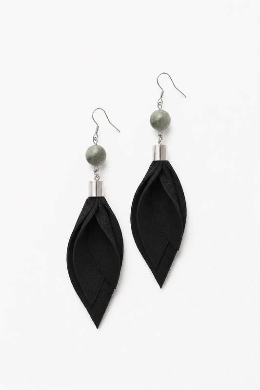 Tulip earrings - black & silver