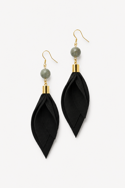 Tulip earrings - black & silver
