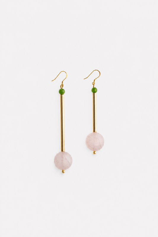 Bellevue mismatched earrings - amethyst, jade