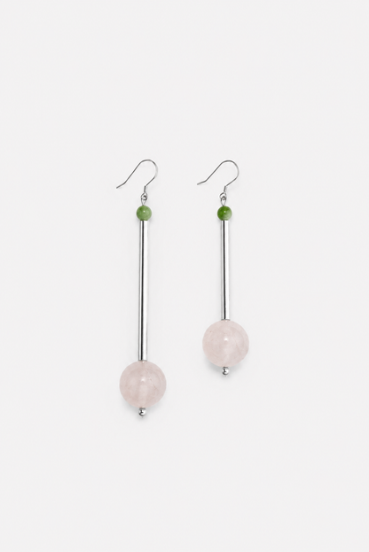 Bellevue mismatched earrings - amethyst, jade