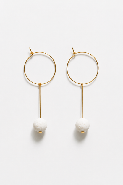 White Coral Drop Earrings