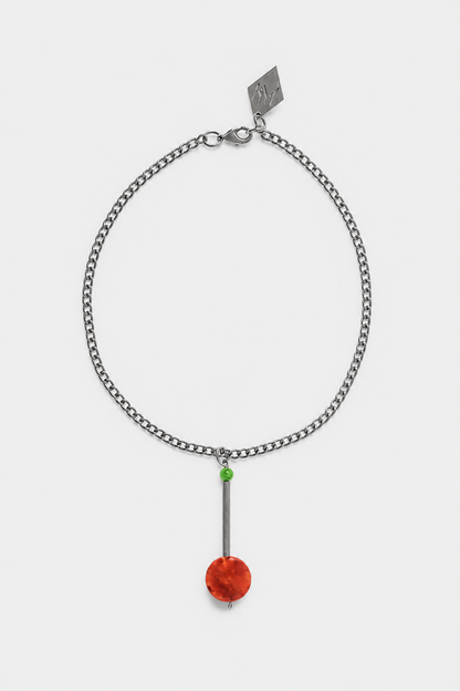 Button necklace - jade
