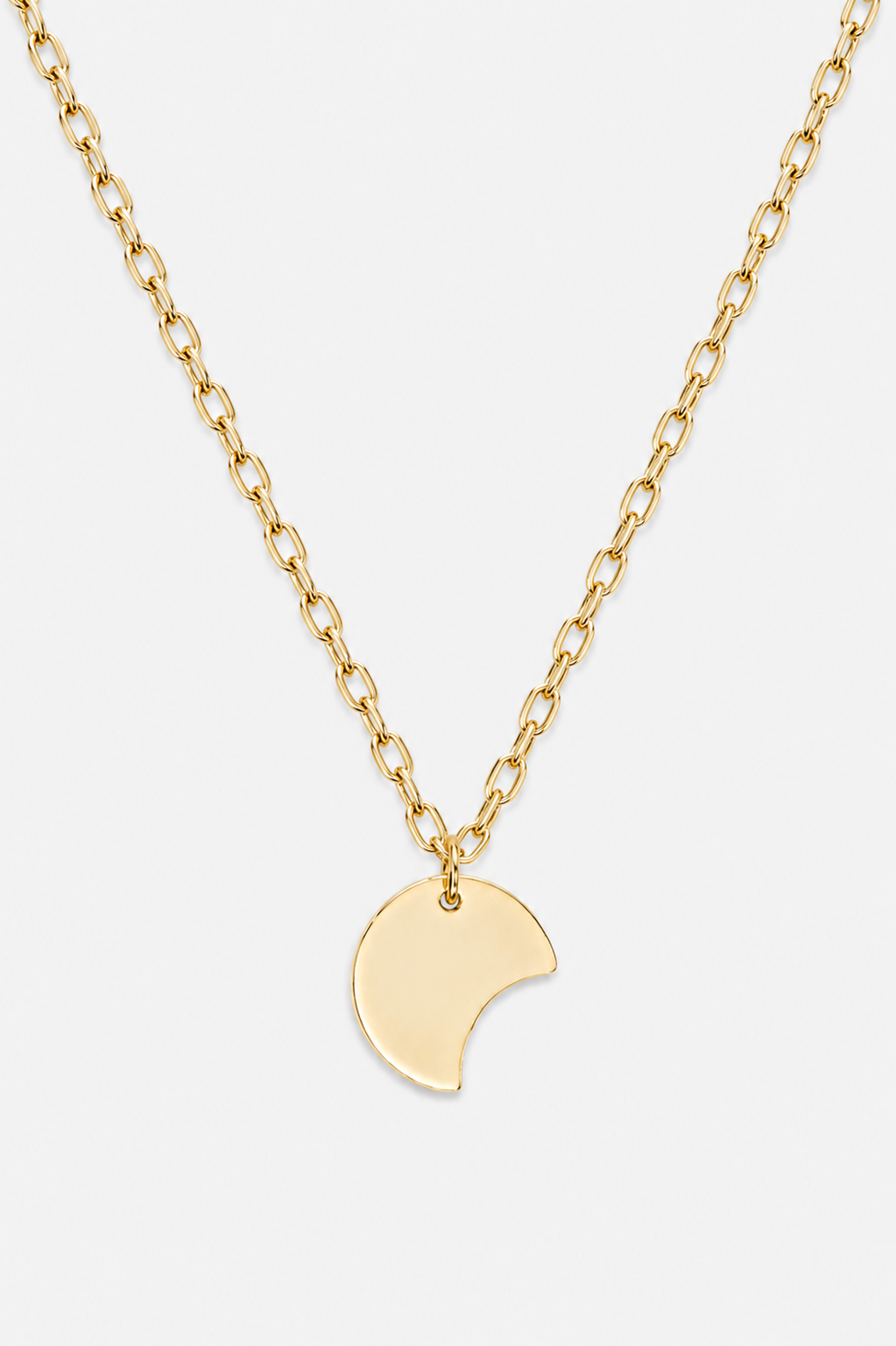 Interrupted circle necklace gold
