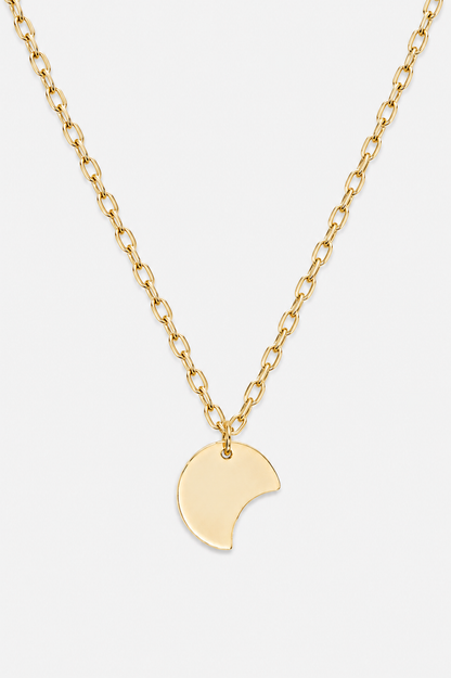 Interrupted circle necklace gold