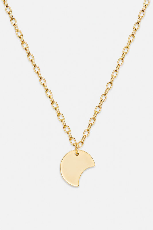 Interrupted circle necklace gold