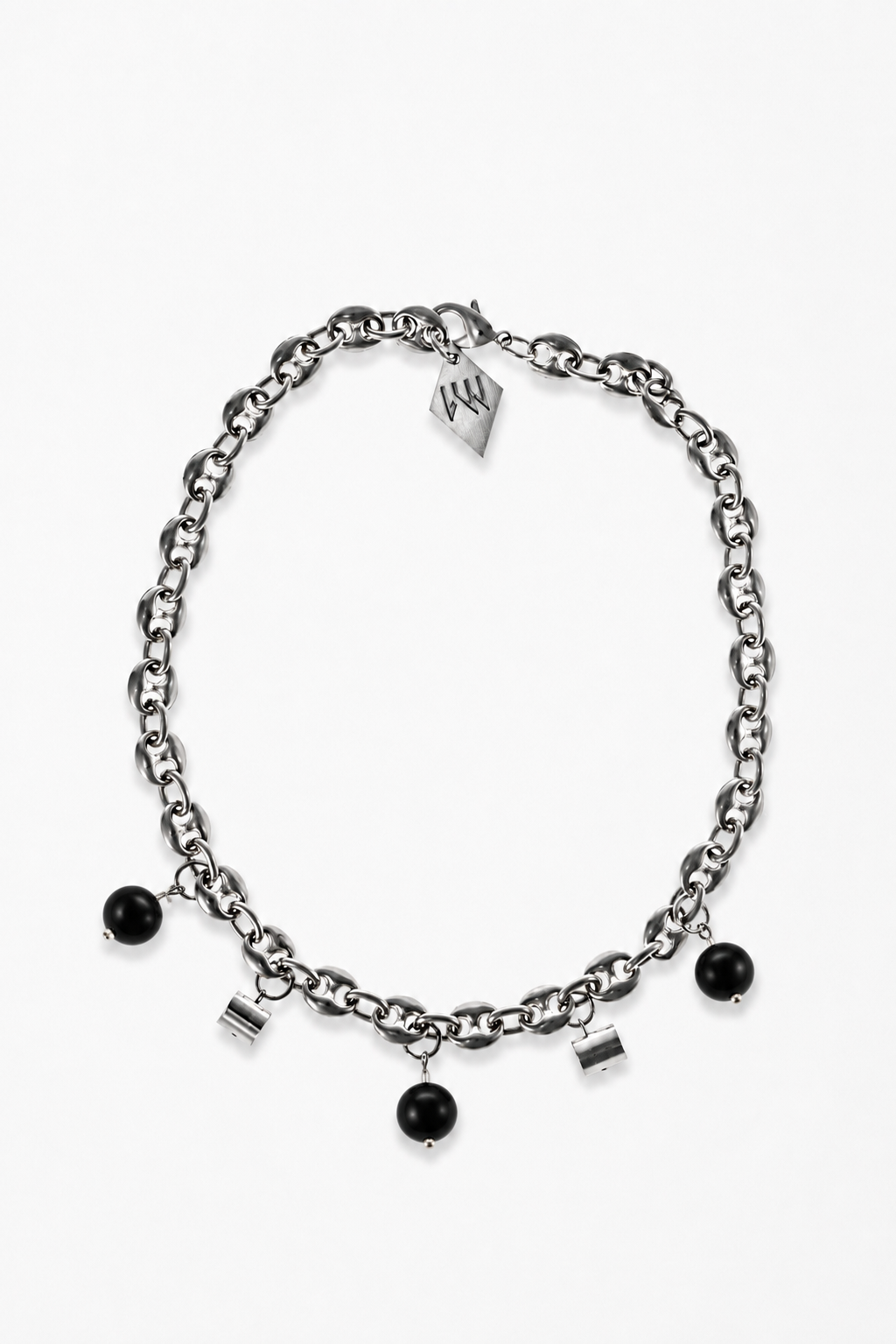 Bullets and pearls necklace onyx